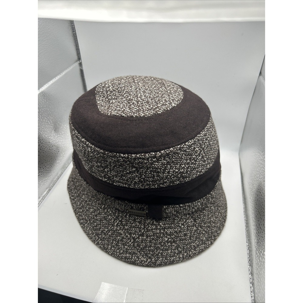 Vintage-Style Betmar Bucket Hat, Brown Wool Tweed, Wide Band, Fall/winter - Picture 3 of 7